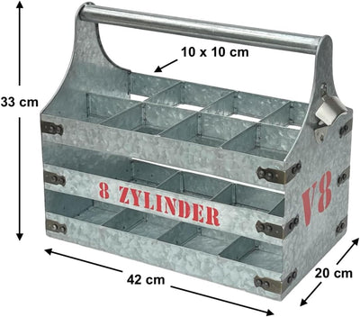 DanDiBo Bierträger Metall mit Öffner Flaschenträger 8 Zylinder V8 96404 Flaschenöffner Flaschenkorb