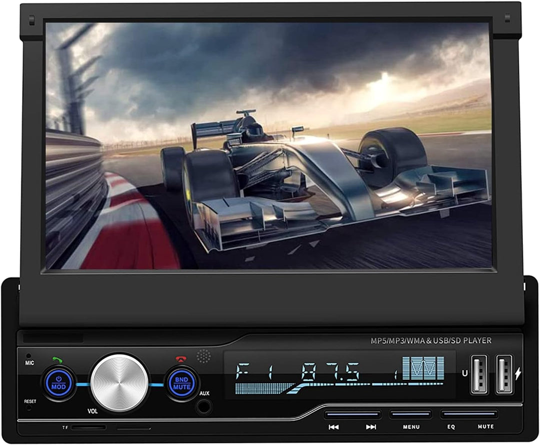 2DIN Autoradio mit Bildschirm ausfahrbar, 7 Zoll Auto Multimedia MP5 Player unterstützt USB/AUX/TF,