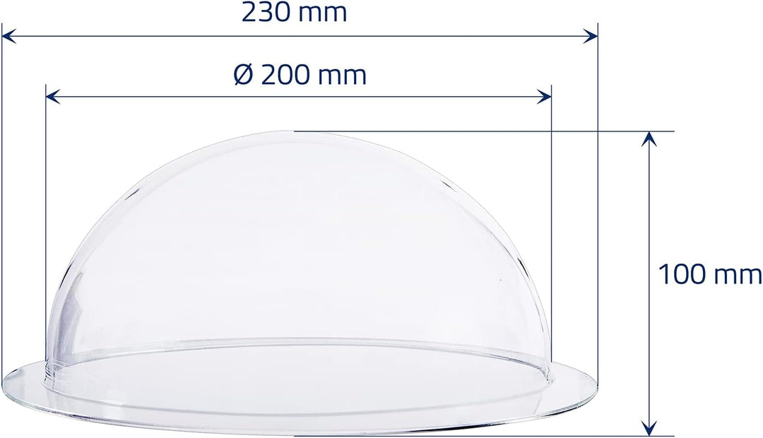 HMF 46720 Halbkugel aus Acryl mit Krempe, DIY Acrylhaube | Ø 20 cm | Transparent 200 mm, 200 mm