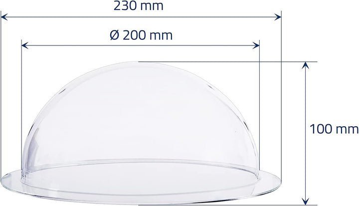 HMF 46720 Halbkugel aus Acryl mit Krempe, DIY Acrylhaube | Ø 20 cm | Transparent 200 mm, 200 mm