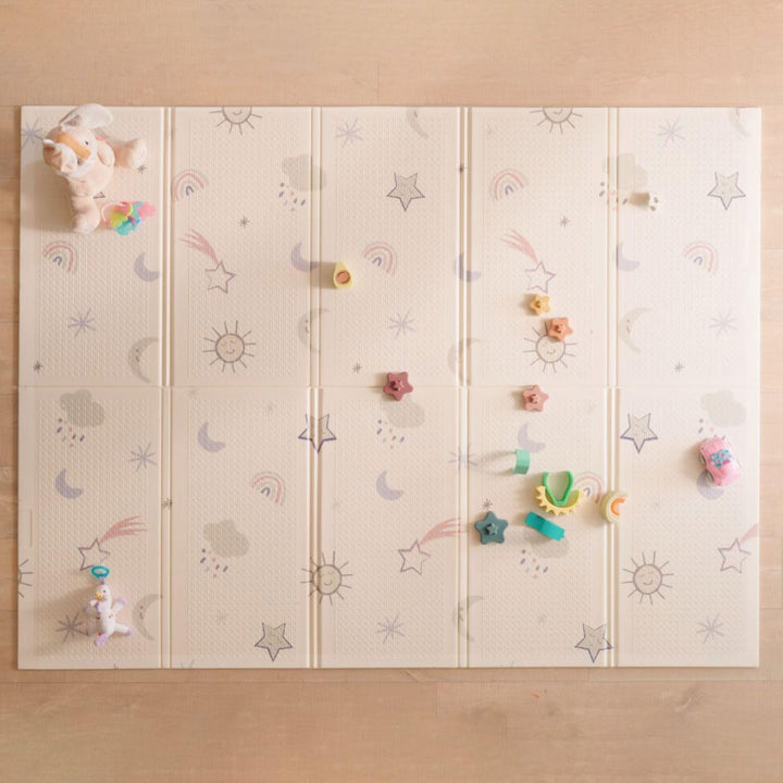 Nuby – Gepolsterte, Faltbare und wendbare Spielmatte für Babys – Leichte und weiche Bodenmatte zum S