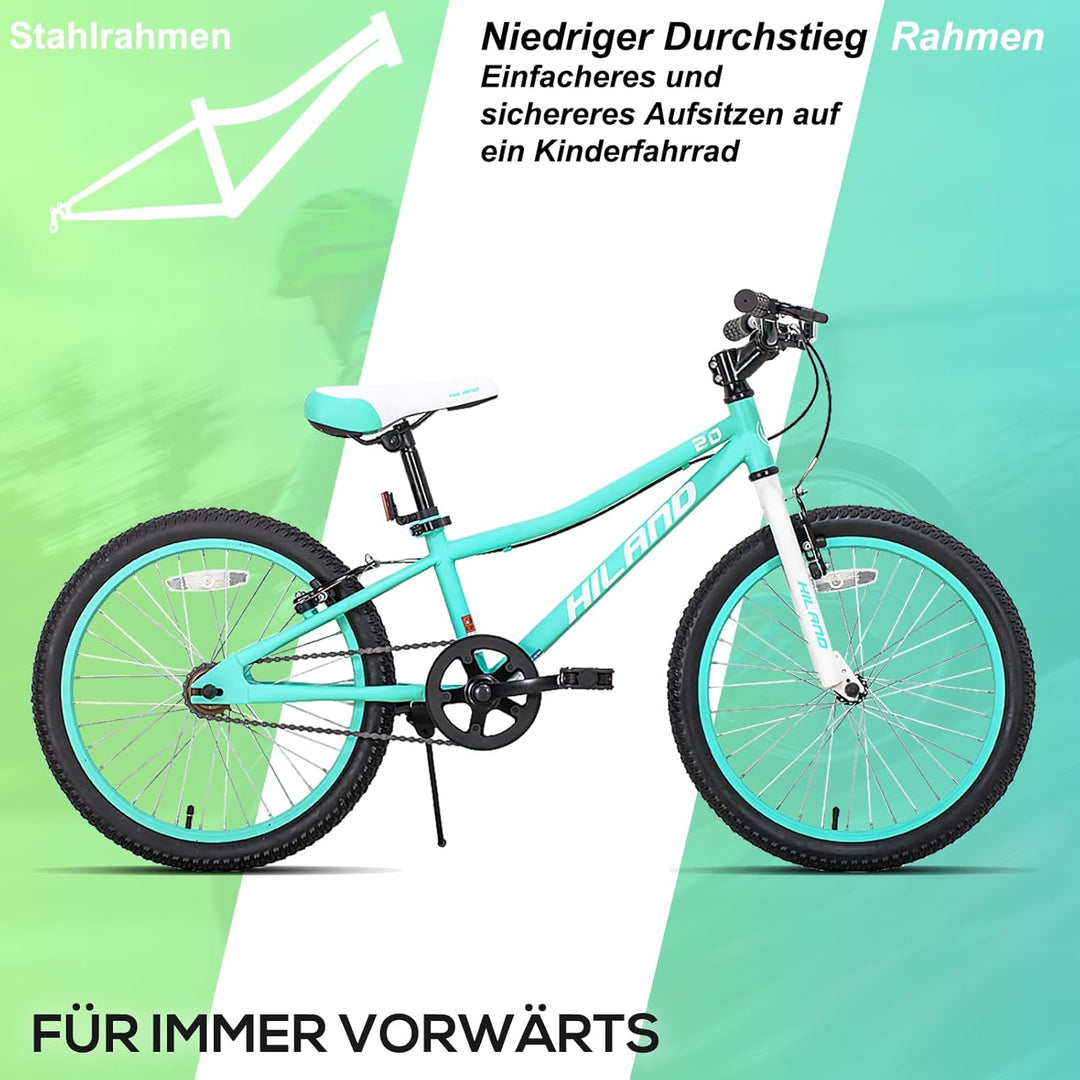 Hiland 20 Zoll Mountainbike für Kinder, Kinderfahrräder für Jungen und Mädchen, mehrere Farben Mintg