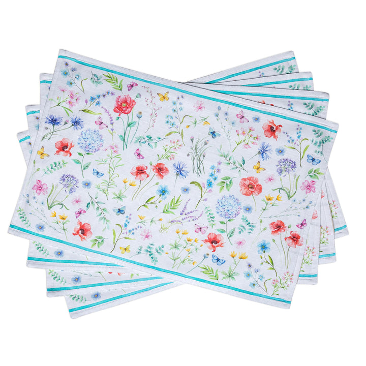 Maison d'Hermine Stoff-Tischsets, 100% Baumwolle, 4er-Set, 33 cm x 48 cm, dekorative, waschbare Tisc