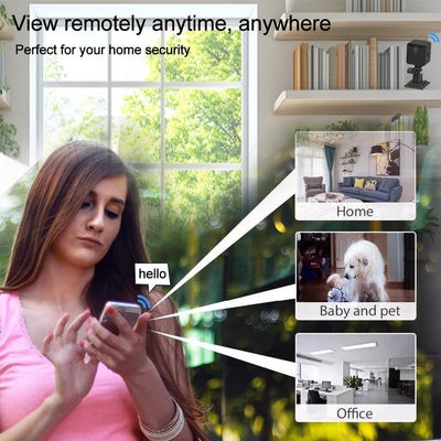 Überwachungskameras PNZEO W6 Mini WLAN Kameras Echt Full HD Aufnahme Home Sicherheit Tragbare Rekord
