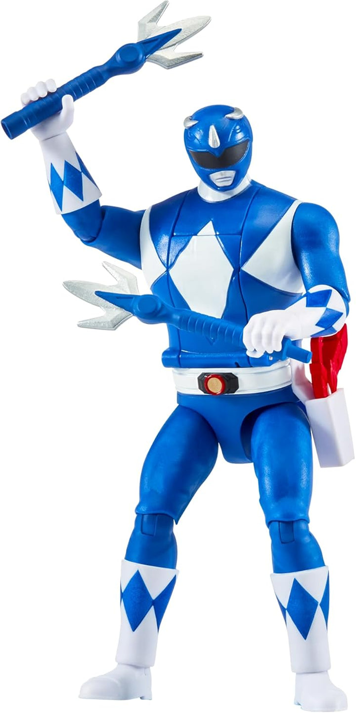 Power Rangers - Auto-Morphin, 2-in-1-Figur mit Gelenken, 15 cm, Blauer Ranger – Billy Cranston, für