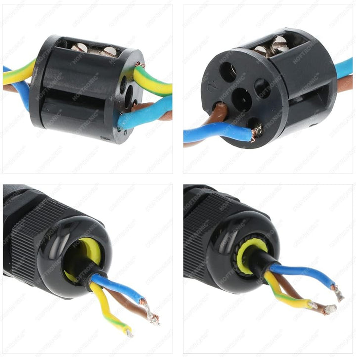 10er Set HOFTRONIC - Kabelverbinder Wasserdicht IP68-230V Kabelstecker aussen - Erdkabel verbinder -