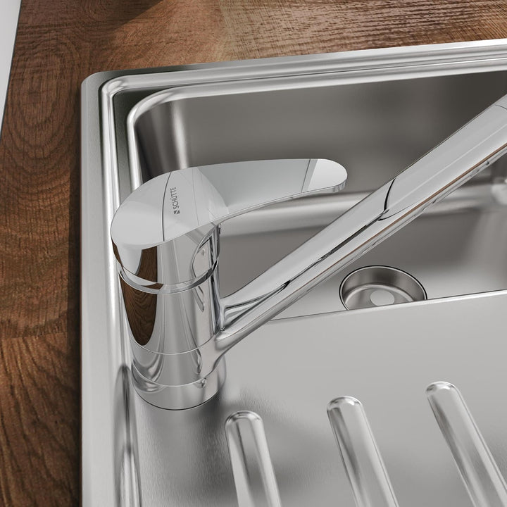 SCHÜTTE 35490 CELLINO Niederdruck-Küchenarmatur 360° schwenkbar, Wasserhahn für die Küche mit Anti-N