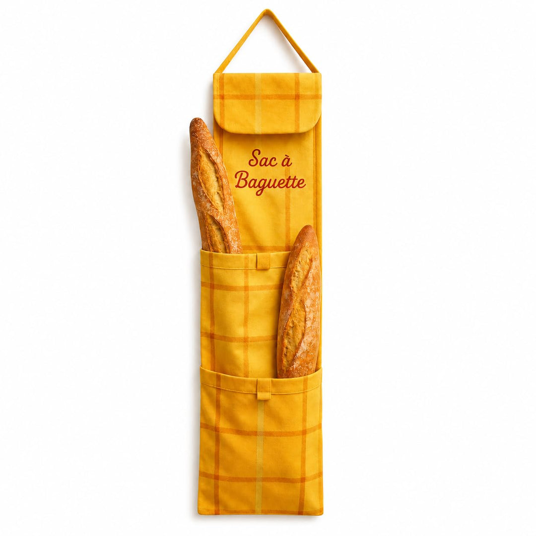 sac a sac SACASAC - Baguette-Tragetasche, kariert, 100% Baumwolle, 66 x 22 cm