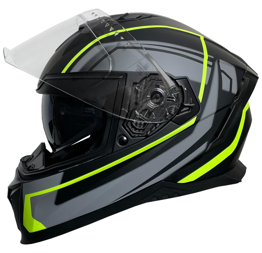 Integralhelm Helm Motorradhelm RALLOX 708 neon gelb grün schwarz matt S M L XL Grösse M, M