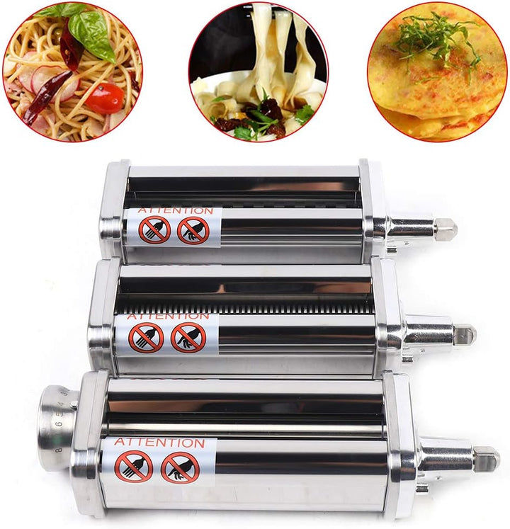 Pastaaufsatz Nudelaufsatz Küchenmaschine Mixer Edelstahl Zubehör 8 Variable Dickeneinstellungen für