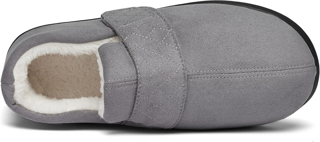 Mishansha Herren Winter Warme Hausschuhe Memory Foam Plüsch Pantoffeln,Gr.39-48 Kadettengrau 40 EU,