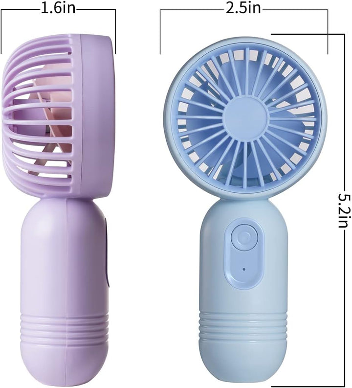 VanSmaGo 3PC Mini Handventilator Akku Aufladbar, 3 Stufen Cute USB Fan | Portable Hand Fan, Mini Ven