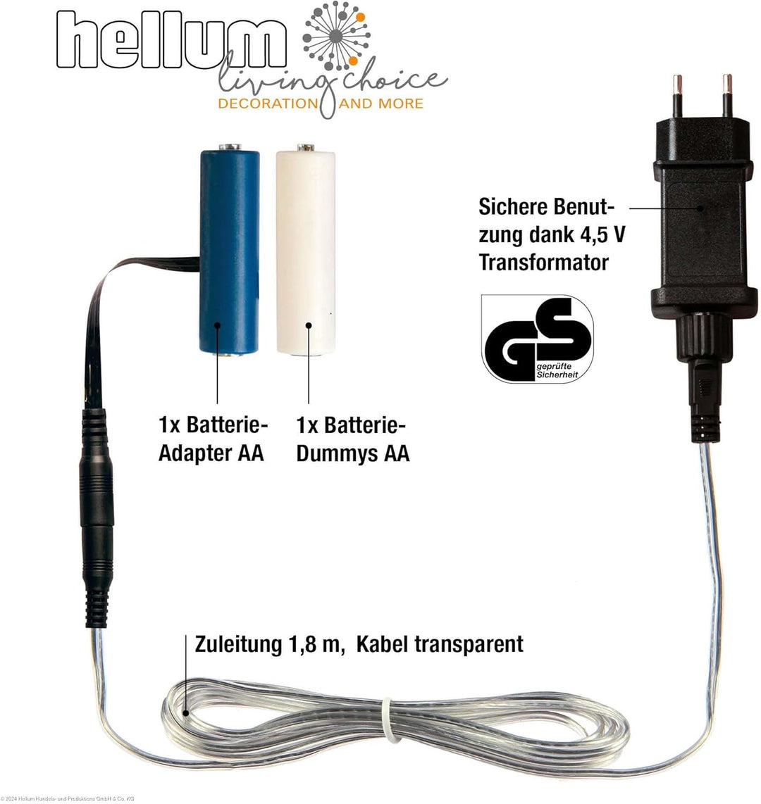 Hellum Batterie Adapter, 3V Netzteil Adapter Batterie-ersatz für AA x 2 Stück Batterien, AA x 2 Dumm