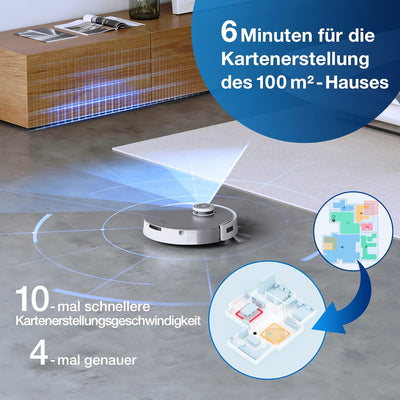 ECOVACS DEEBOT X1 OMNI White Saugroboter 5000Pa, Selbstwaschend/Selbstnachfüllend/Selbstheisslufttro