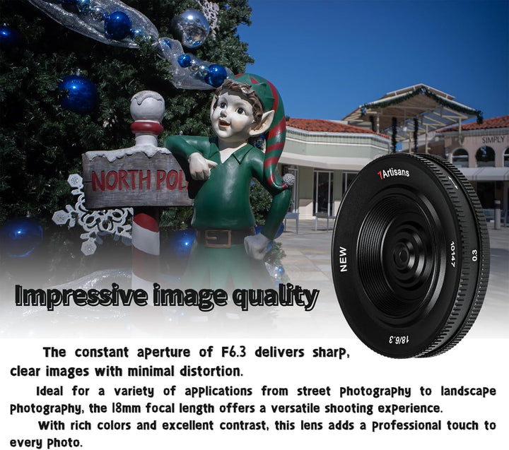 7artisans 18 mm F6.3 Ⅱ APS-C Ultra-Weitwinkel-Objektiv für Fujifilm FX-Mount Kameras