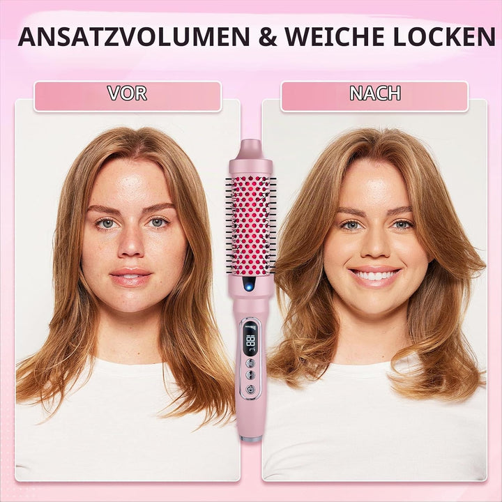 38 mm Thermal Brush, 3-in-1 Thermobürste für Schnelles Volumen, Locken, Glätten, Salon-Blowouts,5 Te
