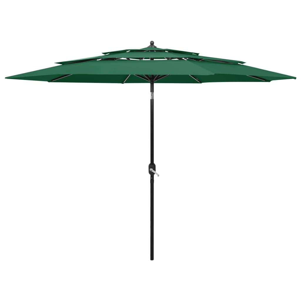 vidaXL Sonnenschirm mit Aluminium-Mast 3-lagig Ampelschirm Gartenschirm Marktschirm Strandschirm Kur