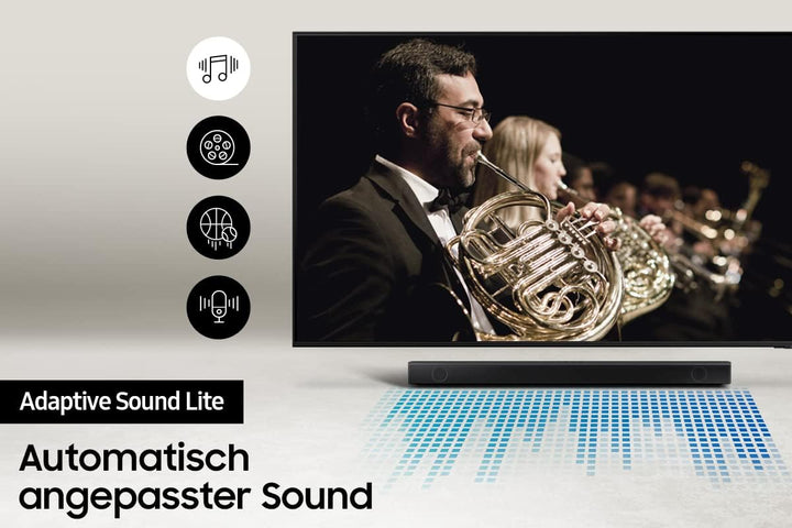 Samsung HW-B540 2.1-Kanal B-Soundbar (Deutsches Modell), Dolby 2.0 und DTS Virtual:X, Adaptive Sound