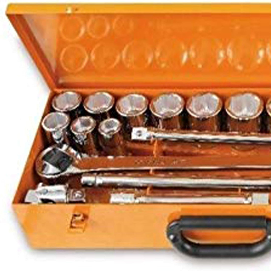 Beta 928A/C12 Steckschlüssel-Set im Blechkasten, 12 Sechskant-Steckschlüssel und 5 Betätigungswerkze