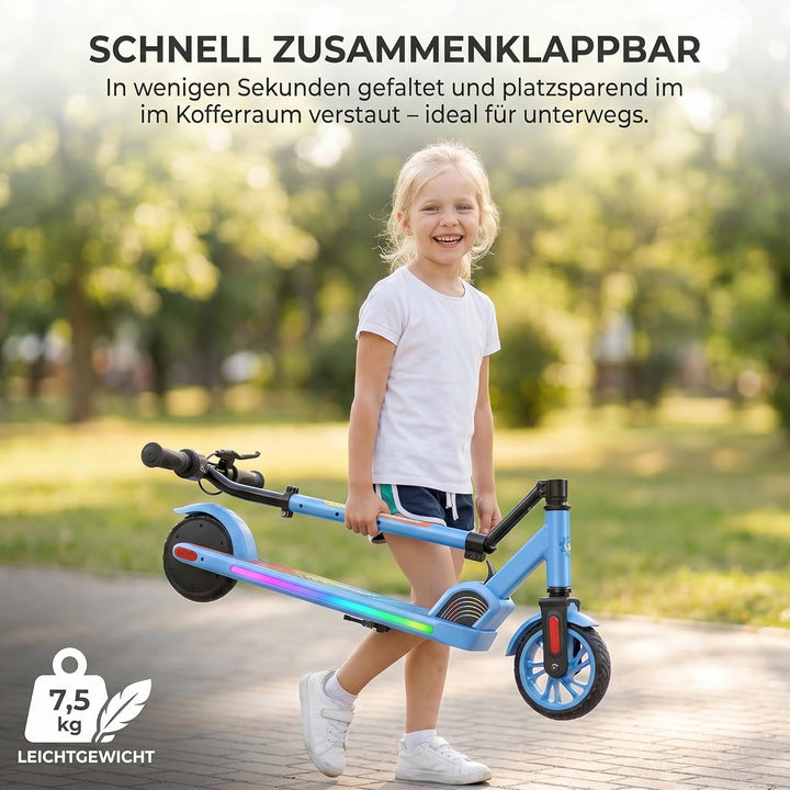 Caroma E Scooter Kinder von 8-12 Jahren, 180W Motor, 16 km/h, 60 min Fahrzeit, Einstellbare Geschwin