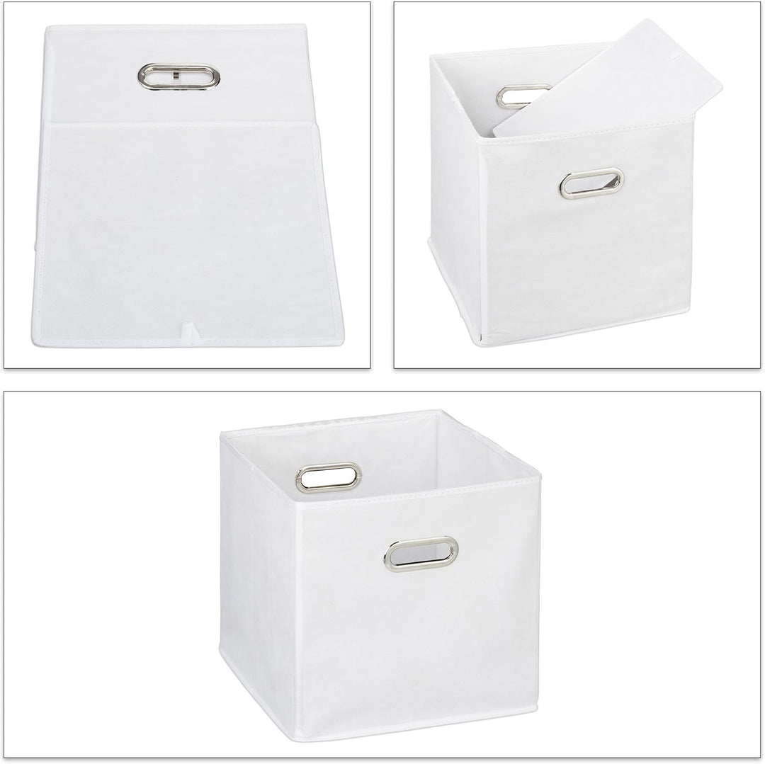 Relaxdays Aufbewahrungsbox 4er Set, Faltbare Regalboxen, HxBxT: 30x30x30 cm, mit Griffen, Faltboxen