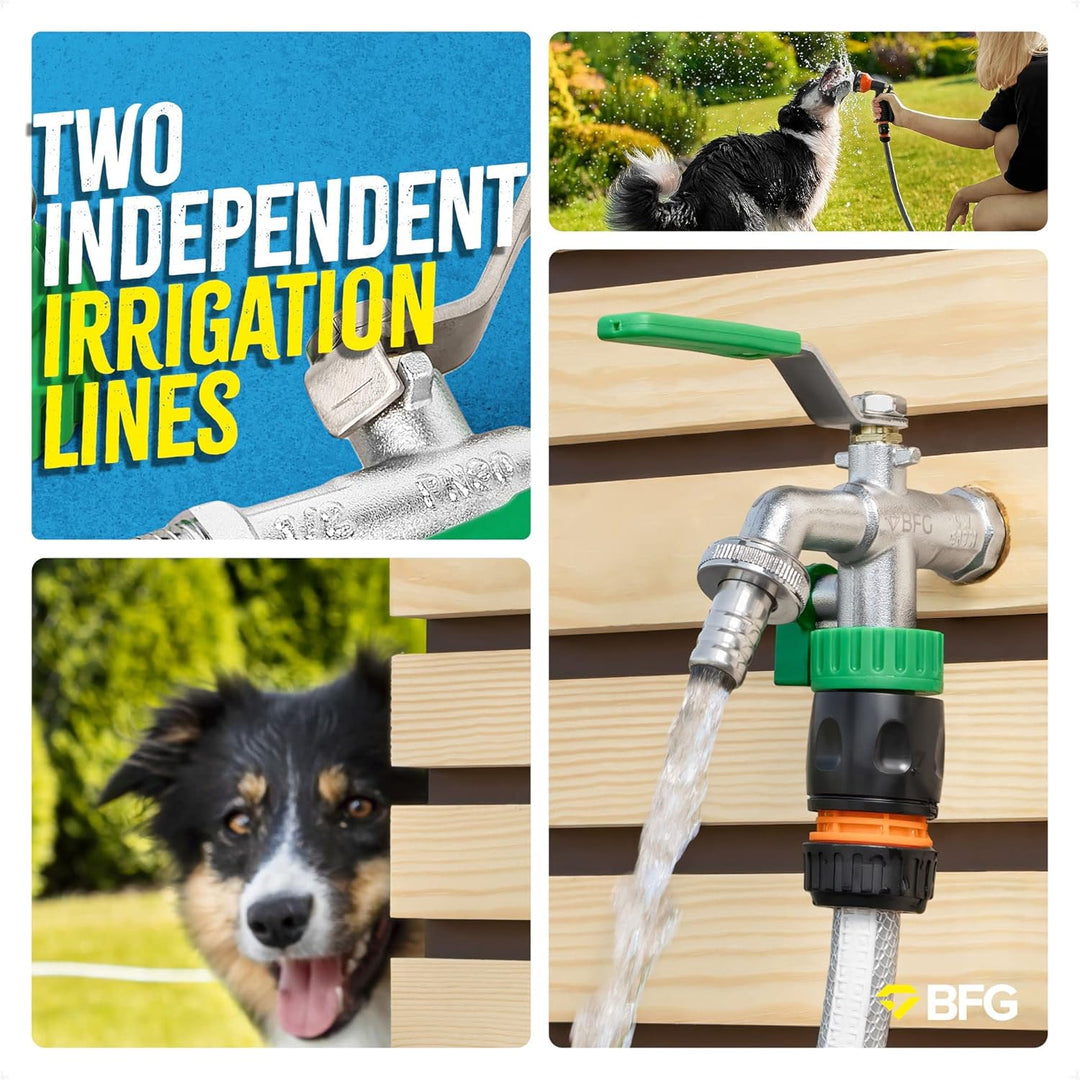 BFG Handgriff Wasserablass-Kugelhahn Zwei Hähne Frost Hochtemperaturbeständig Max 30 Bar Druck 90°C