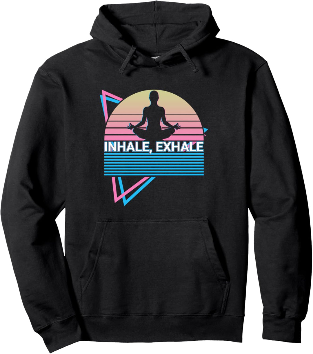 Meditation Yoga Retro Einatmen Ausatmen Pullover Hoodie