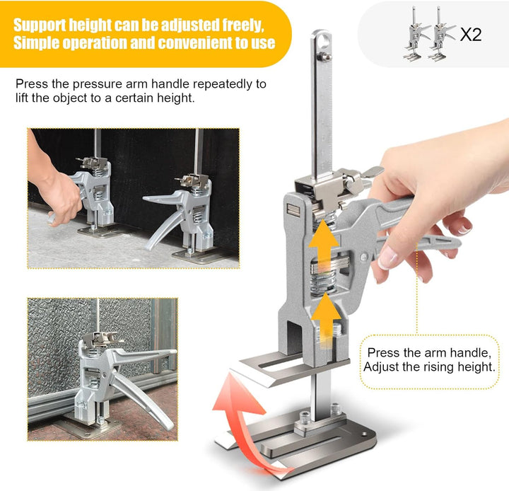 MaxAwe 2 STK Arbeitssparender Arm Handheld Jack Tool mit 2 Einstellgeschwindigkeiten, 31cm Höhenvers