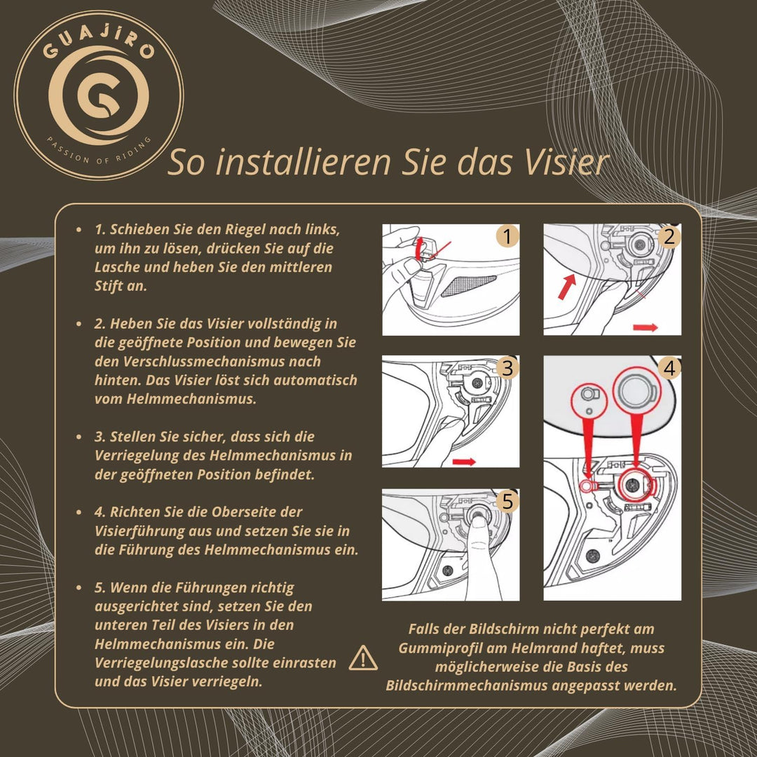 Guajiro - Visier Helm Kompatibel mit HJC HJ-26 | RPHA11 - HJC RPHA70 - (CARBON) | Motorradhelm Visie