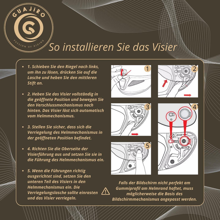 Guajiro - Visier Helm Kompatibel mit HJC HJ-26 | RPHA11 - HJC RPHA70 - (CARBON) | Motorradhelm Visie