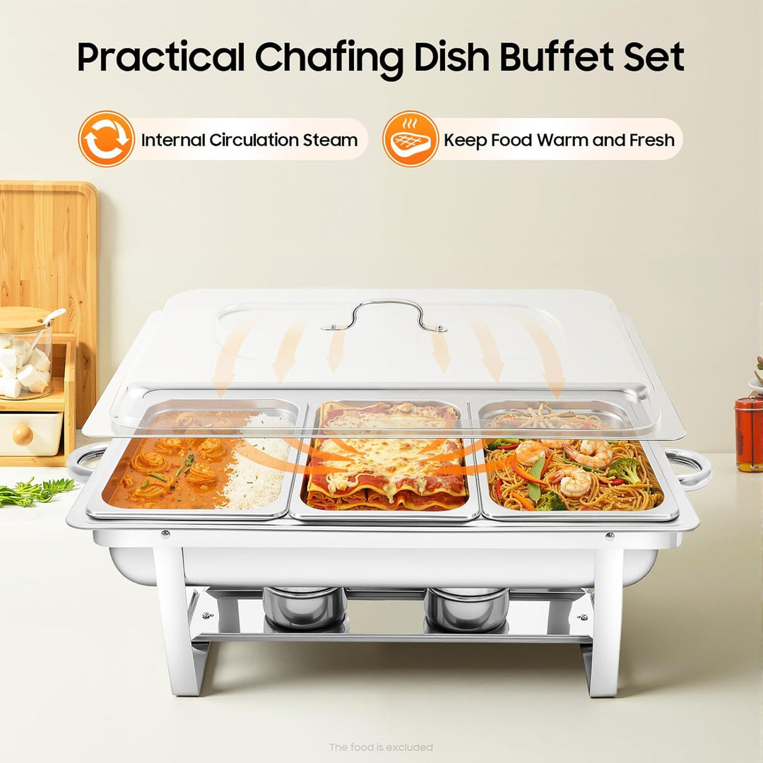 Chafing Dish Professionelle Edelstahl Speisenwärmer Catering Buffets Party Profi Besteck Edelstahl B