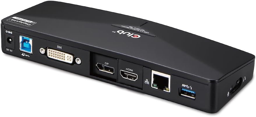 Club 3D 4K Dual Display Dockingstation (HDMI, DisplayPort, DVI 3X USB 3.0) Schwarz, Schwarz