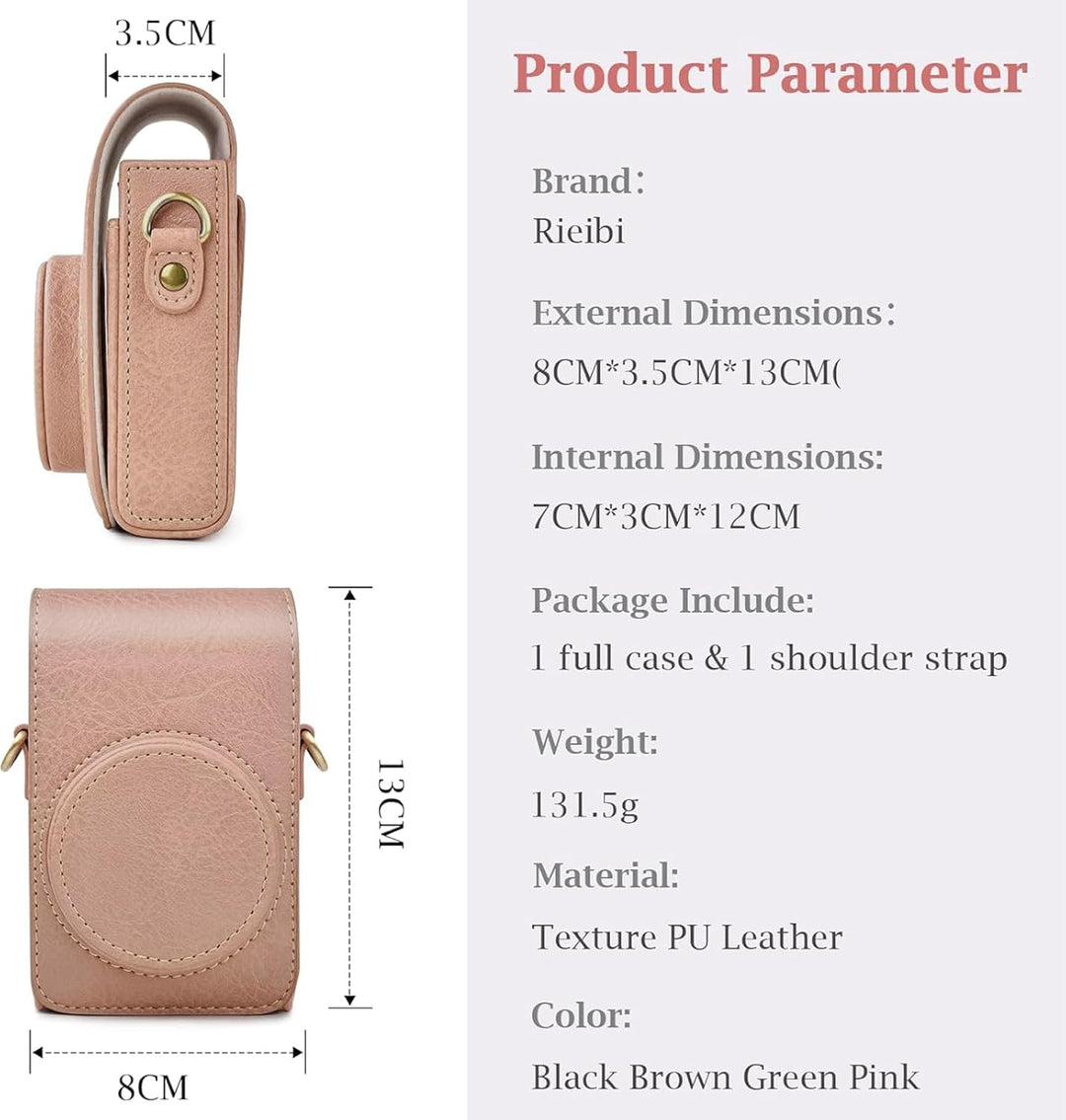 Rieibi Kameratasche für Sony RX100-Serie – Retro-Ledertasche für Sony ZV1F/ZV1/Ricoh GR IIIx/Ricoh G