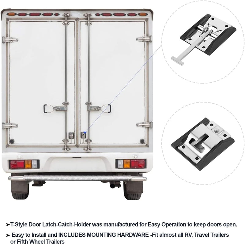 316 Edelstahl RV-Türhalter,Strapazierfähiger Türfeststeller mit Halteteil Klappenhalter,Wohnmobil An