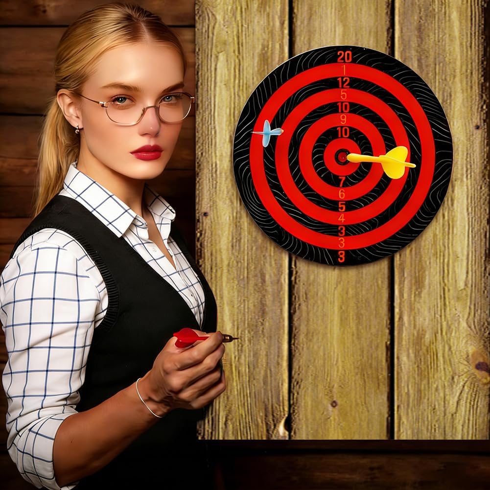 Dart Wandschutz Set aus Filz, 6 Selbstklebende Paneele in Holzoptik (30x30 cm) | Wandschutz für Dart