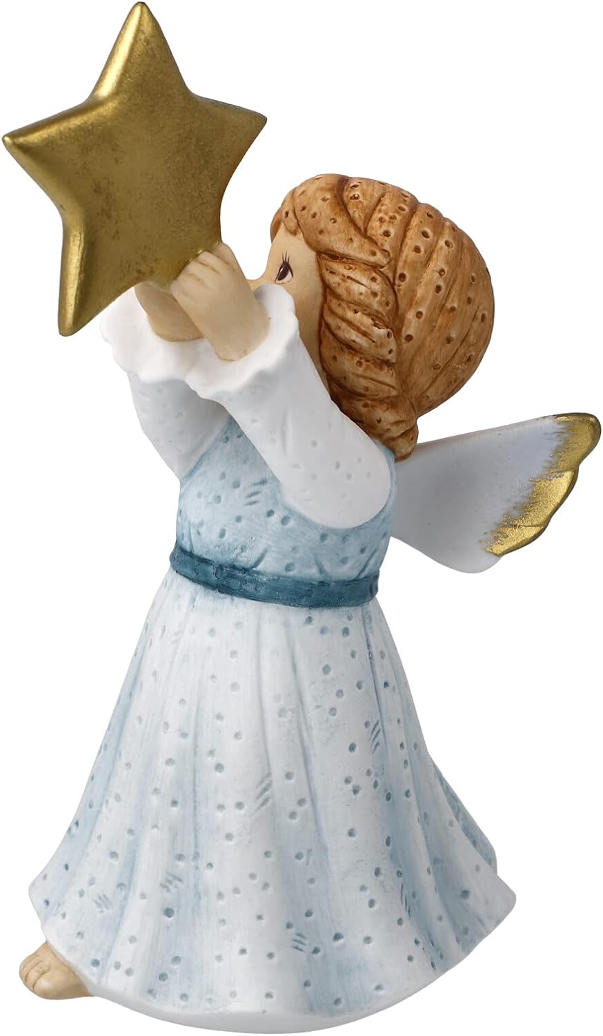Goebel X-Mas Nina & Marco Engels-Figur Winterengelchen mit Goldenem Stern aus Porzellan Mehrfarbig,