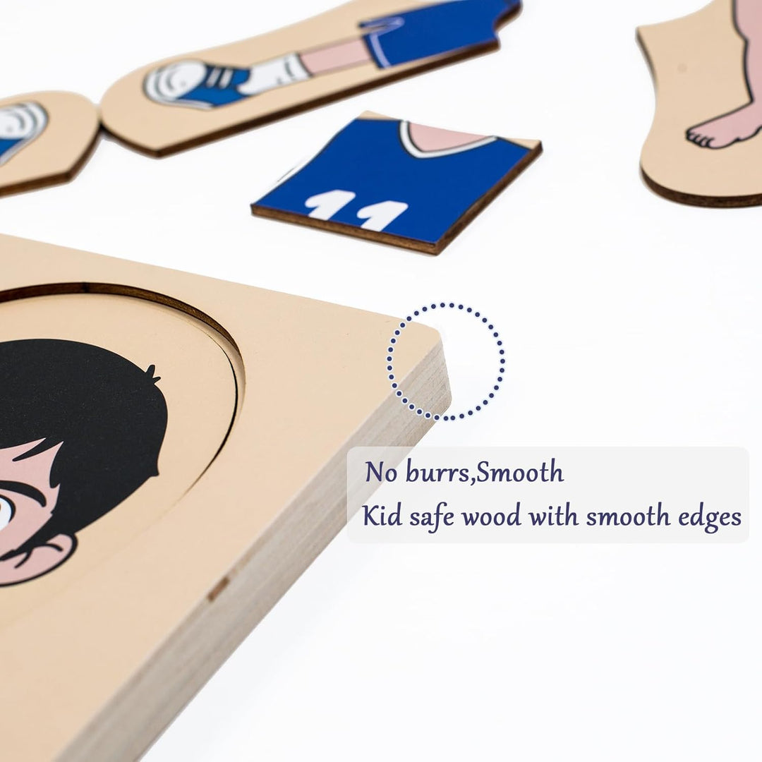 Meine Körperteile Puzzle für Kleinkinder Kinder Mädchen Jungen Montessori Holz Anatomie Puzzle 3-5 J