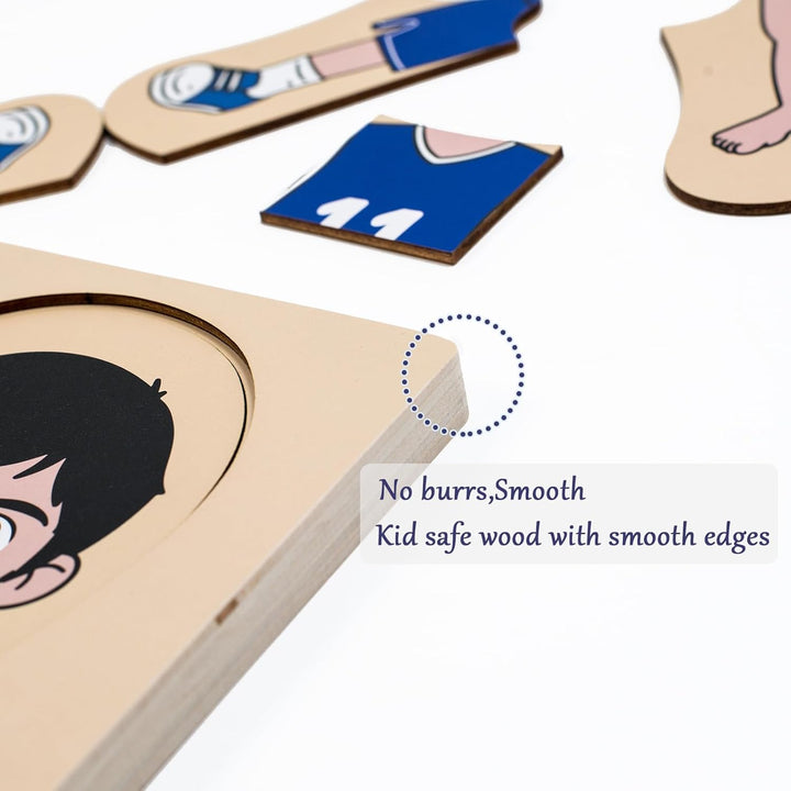 Meine Körperteile Puzzle für Kleinkinder Kinder Mädchen Jungen Montessori Holz Anatomie Puzzle 3-5 J