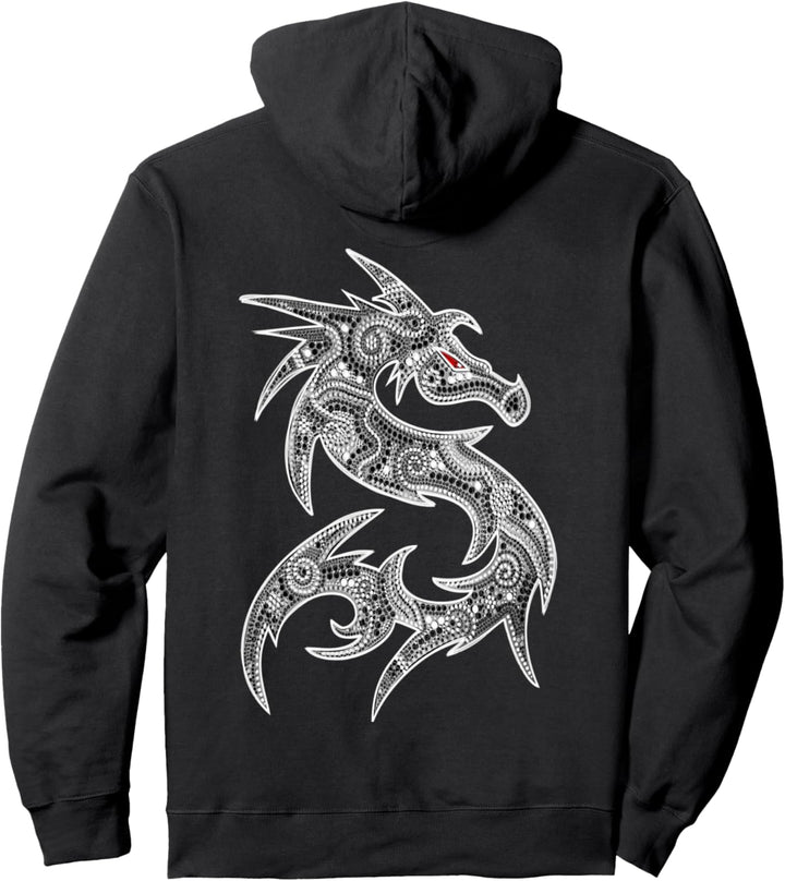 FANTASY DRAGON - dot painting art 1 - Fan Fun Pullover Hoodie