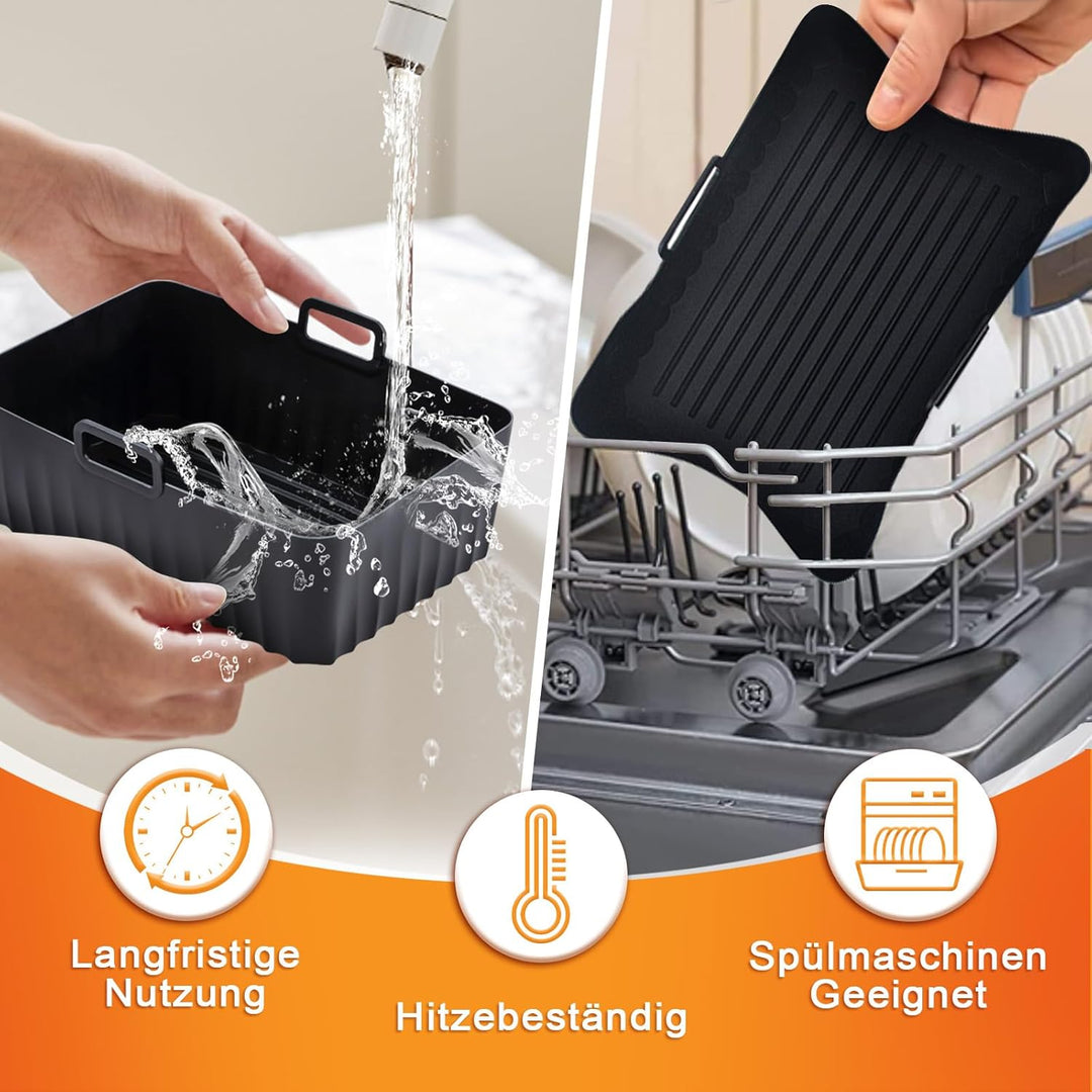 Airfryer Zubehör Set für Ninja Foodi AF300EU AF400EU, Hunnycook 10Pcs Airfryer Zubehör für 7.6L-9.5L
