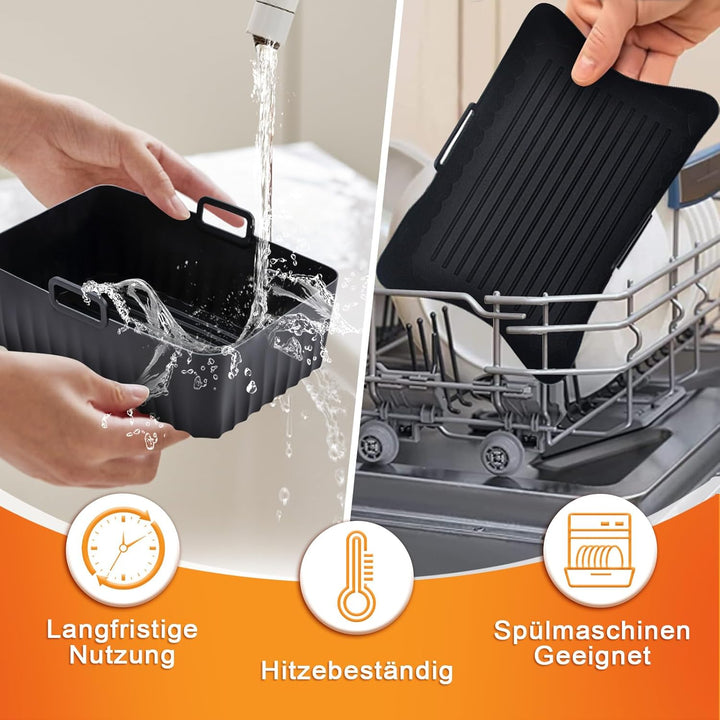 Airfryer Zubehör Set für Ninja Foodi AF300EU AF400EU, Hunnycook 10Pcs Airfryer Zubehör für 7.6L-9.5L