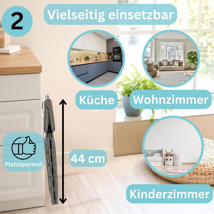 Hocker Tritthocker faltbar für Erwachsene und Kinder bis 150 kg Klapphocker aus Kunststoff rutschfes