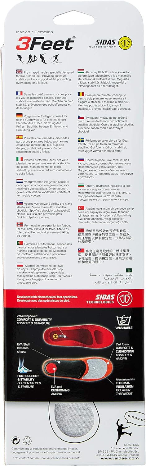 Sidas 3feet Winter Low-einlegesohlen Sohlen XXL Red, XXL Red