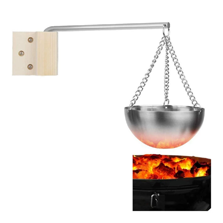20cm Sauna-Aromaschale Edelstahl-Sauna-Aromaschale Rund | Ätherisches Öl Schale Wandhalterung mit ve
