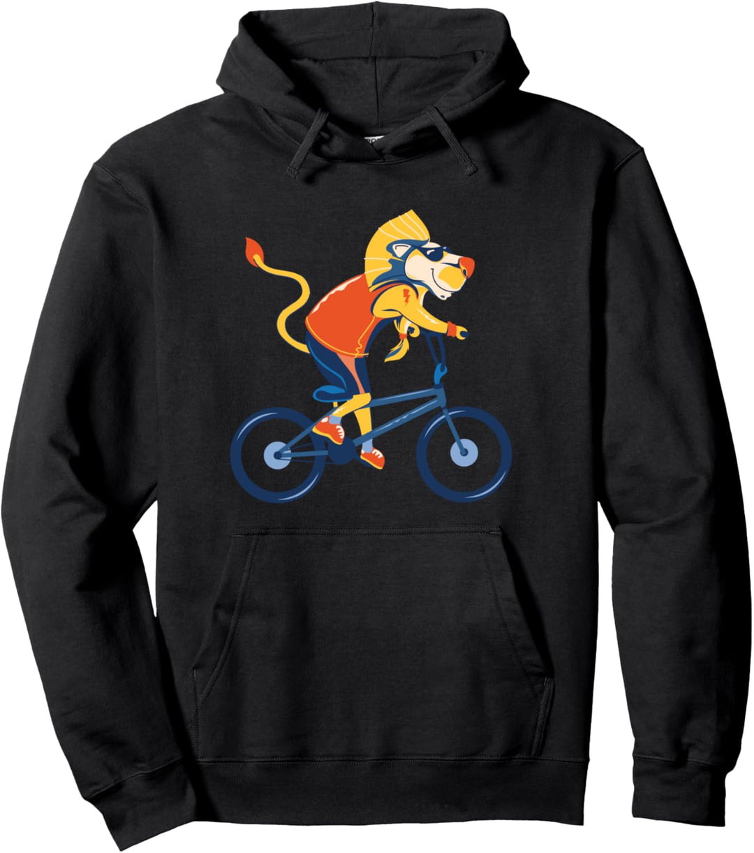 Löwe Katze Fahrrad Fahren Radfahrer Radsport Geschenk Pullover Hoodie