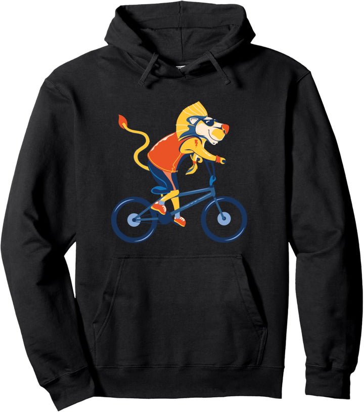 Löwe Katze Fahrrad Fahren Radfahrer Radsport Geschenk Pullover Hoodie