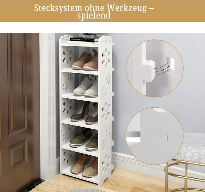 Dripex Schuhregal Standregal 7 Ablagen Schuhablage Schuhständer Schuhschrank multifunktional Standre