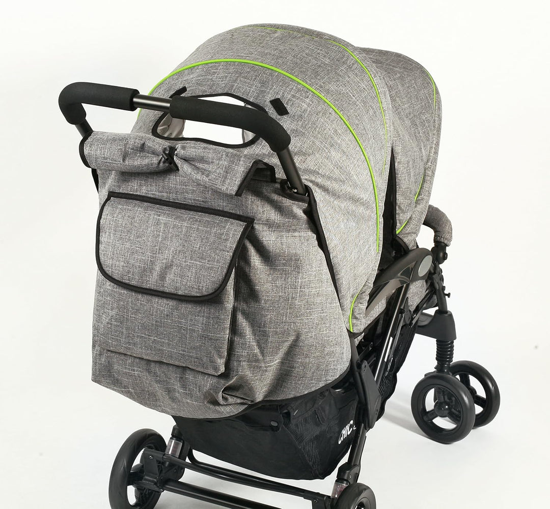 CHIC 4 BABY - Geschwisterwagen DUO mit Tragetasche und Regenschutz, Geschwisterkinderwagen für zwei