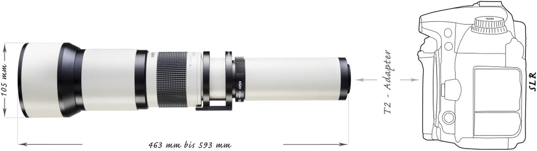 Walimex pro 650-1300mm 1:8-16 CSC Teleobjektiv für DSLR MFT - Manueller Fokus, Zoom-Teleobjektiv für