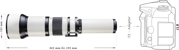 Walimex pro 650-1300mm 1:8-16 CSC Teleobjektiv für DSLR MFT - Manueller Fokus, Zoom-Teleobjektiv für